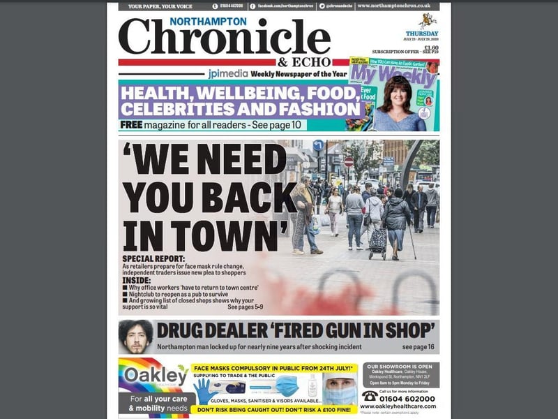 The July 23 edition featured a rallying call from traders to support the town centre as they continued to fight for survival during the pandemic