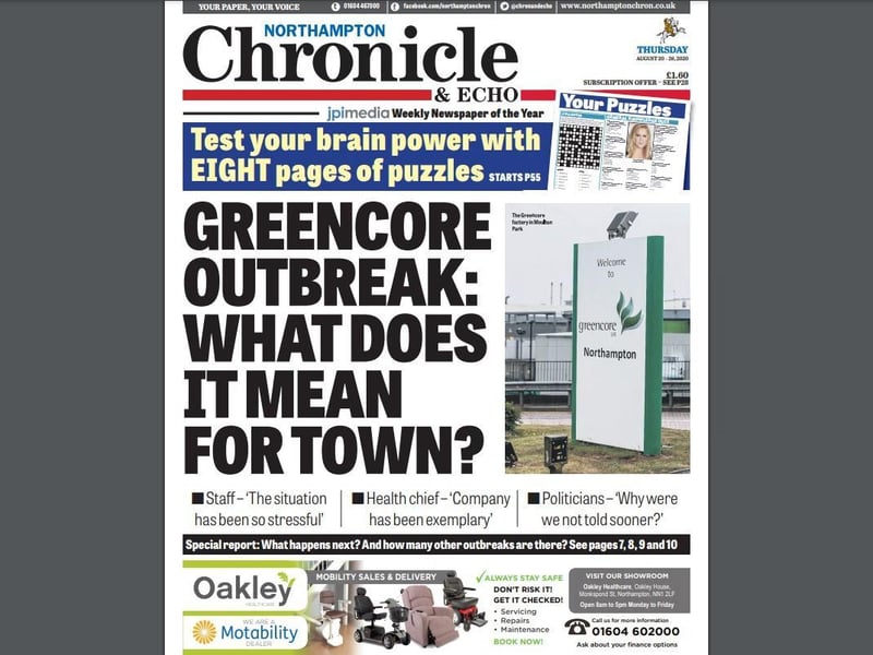 The August 20 edition featured the fallout from the outbreak of Covid at the Greencore factory. It was the first major outbreak and led to intervention from the Government