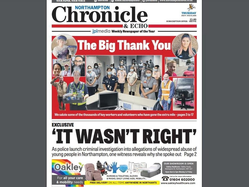 Our front page on July 9 highlighted The Big Thank You - pages and pages inside of people you, our readers, wanted to thank for their efforts. It was an incredible read and captured the feeling of gratitude we all had.