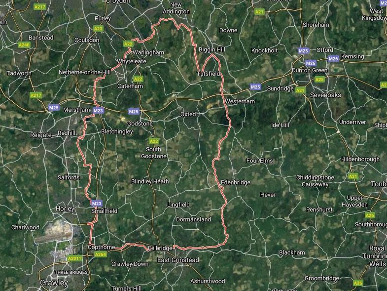 The sixth most common place people left the area from was Tandridge, with 217 leaving in the year to June 2019.