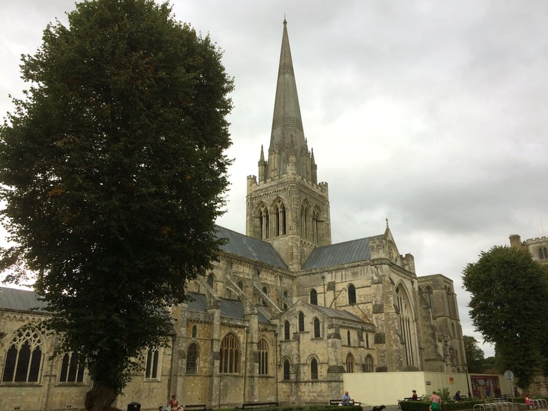 The second most common place people arrived from was Chichester, with 1,121 arrivals in the year to June 2019. Pictured is Chichester Cathedral