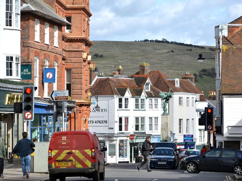 The seventh most common place people arrived from was Lewes, with 94 arrivals in the year to June 2019. Pictured is Lewes high street