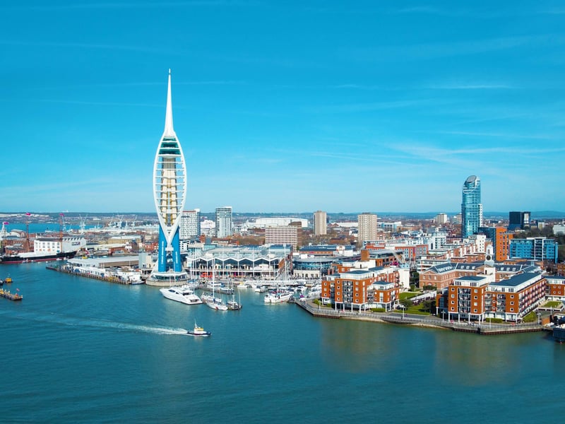 The seventh most common place people arrived from was Portsmouth, with 146 arrivals in the year to June 2019.