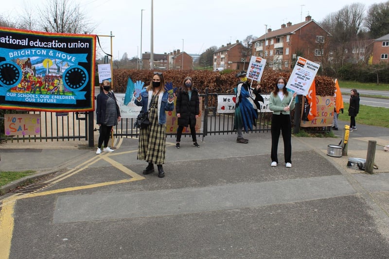 Staff on strike at Moulsecoomb Primary School