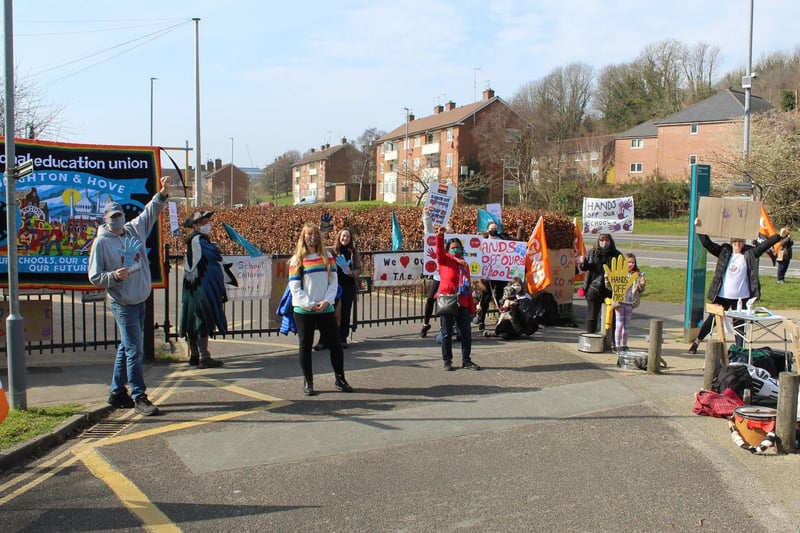 The strike day at Moulsecoomb Primary School