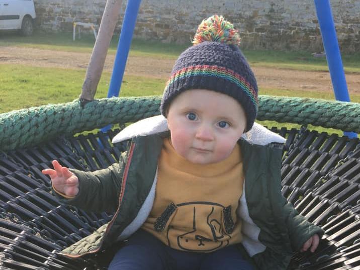 River Louie Tuite will be celebrating his first birthday on April 27! Her mother says he is "helping us get through this madness!"