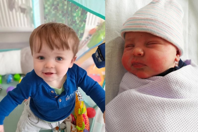Here, we have a cute side-by-side comparison of Oliver Cooper now and when he was born after an emergency c-section on April 3 last year - how time flies!