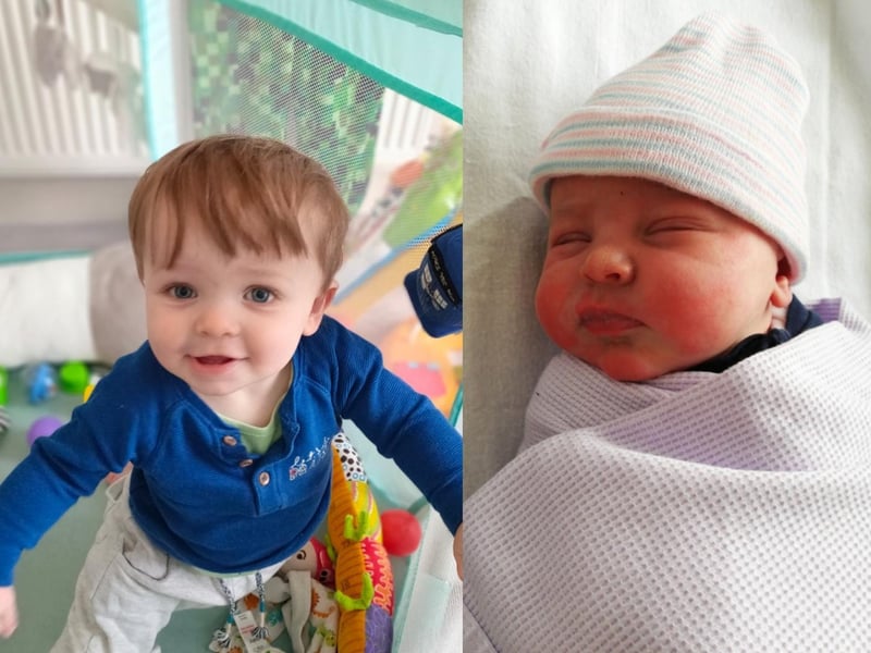 Here, we have a cute side-by-side comparison of Oliver Cooper now and when he was born after an emergency c-section on April 3 last year - how time flies!