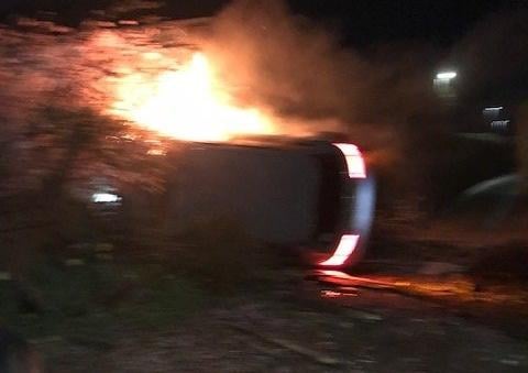The crash in Eastfield Road caught on a resident's camera.