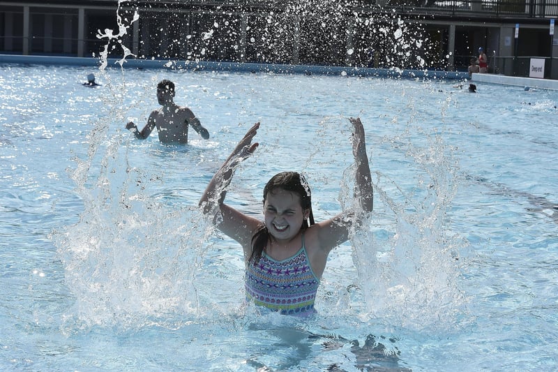 Amelia Sandall making a splash at The Lido.