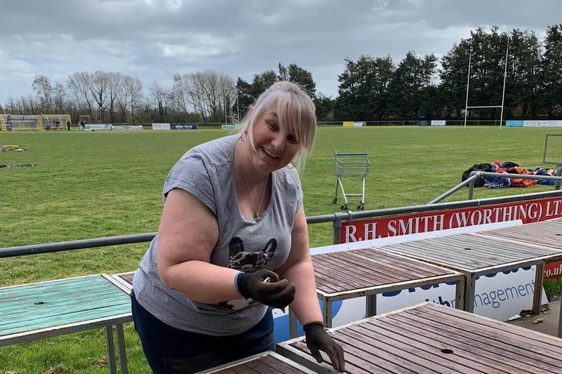Volunteers mucked in to spruce up Worthing Rugby Club's headquarters in a weekend work party