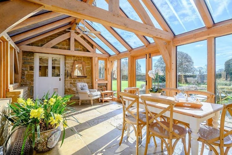 The conservatory at the Hill Farmhouse near Shenington (Image from Rightmove)