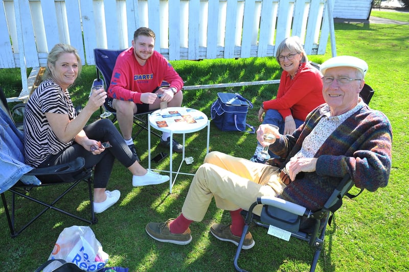 People at Chichester enjoying the new relaxed covid restrictions. Pic S Robards SR2103305 SUS-210330-195827001