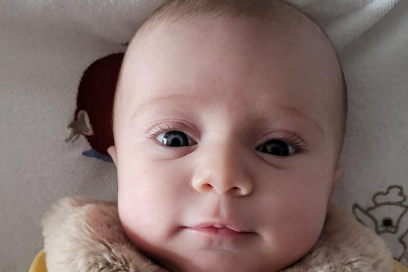 Eva Saunders, who lives in Daventry and has just turned three months.