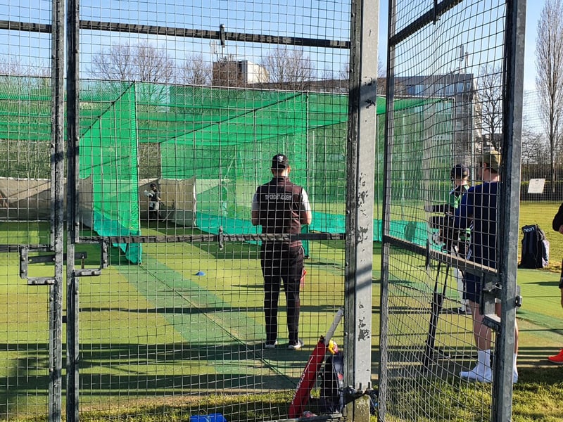 In the nets at Three Bridges CC