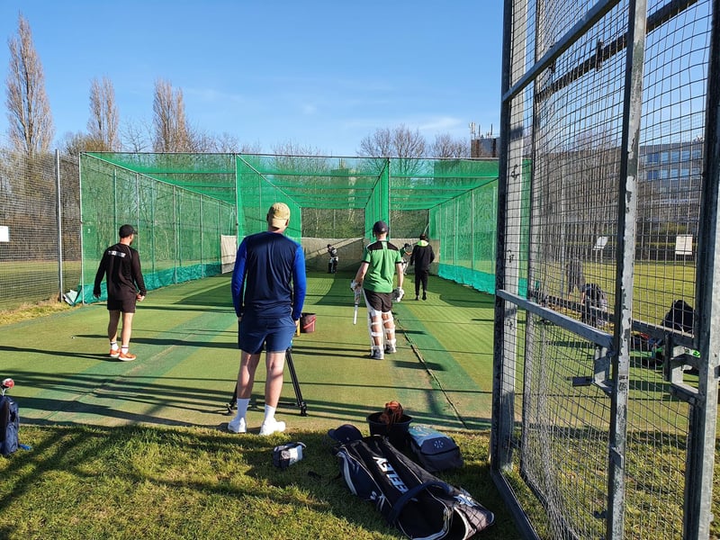 In the nets at Three Bridges CC