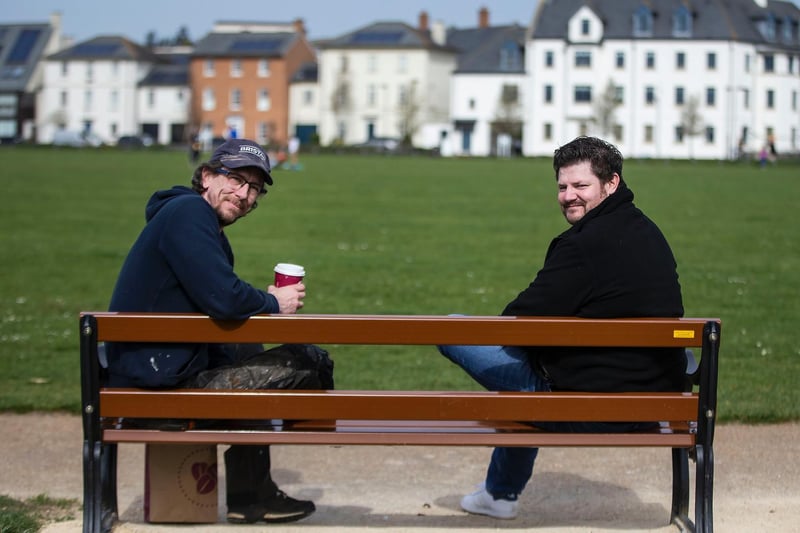 And friends were glad to be able to catch up in Abington Park. Photo: Kirsty Edmonds.