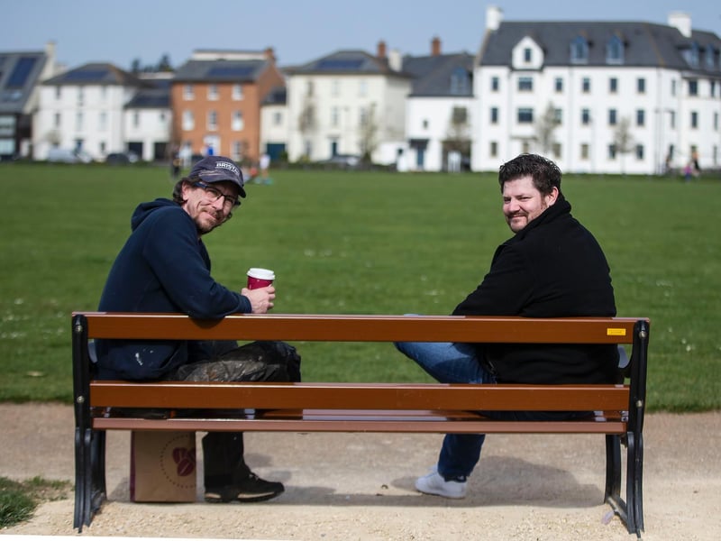 And friends were glad to be able to catch up in Abington Park. Photo: Kirsty Edmonds.