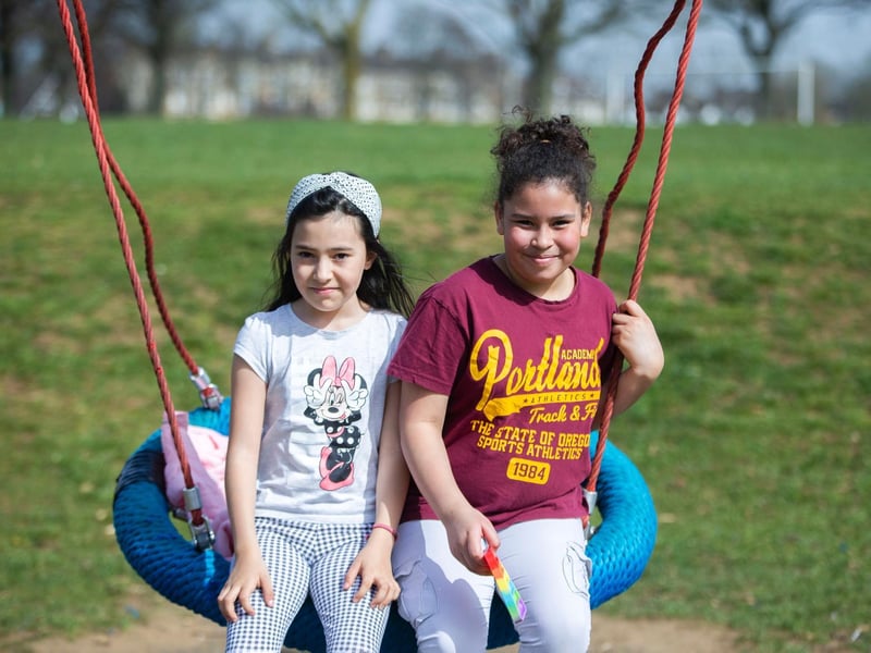 Children were excited to use the play equipment at Upton Country Park. Photo: Kirsty Edmonds.