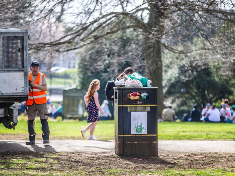 And finally, while it is great to enjoy the green spaces, please take your rubbish home if bins are full. Photo: Kirsty Edmonds.