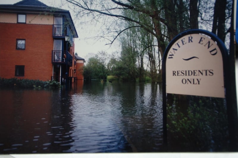 The Water End development near Peterborough's Rowing Lake was also flooded.