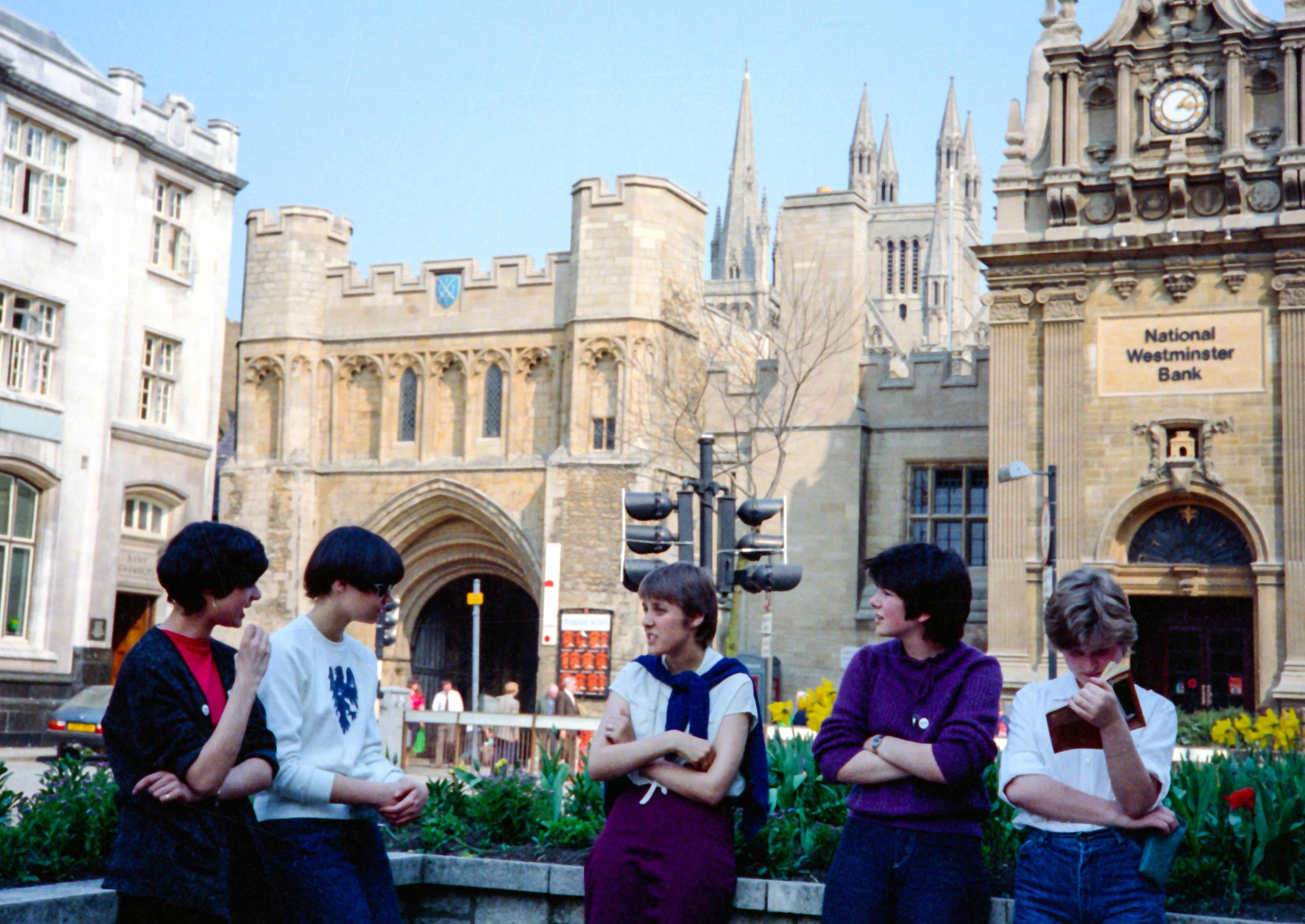 Do you recognise any of the girls helping Jacqueline Hall with the survey?