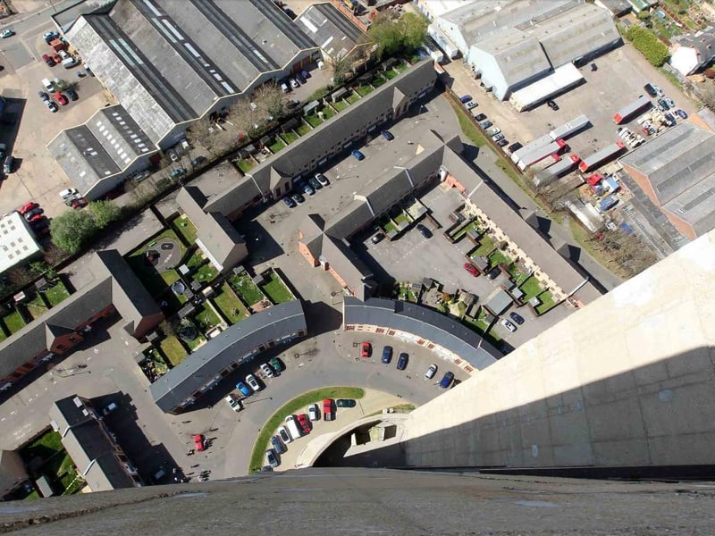 Vertigo anyone? Straight down the Lift Tower. Again, this image was taken in 2011