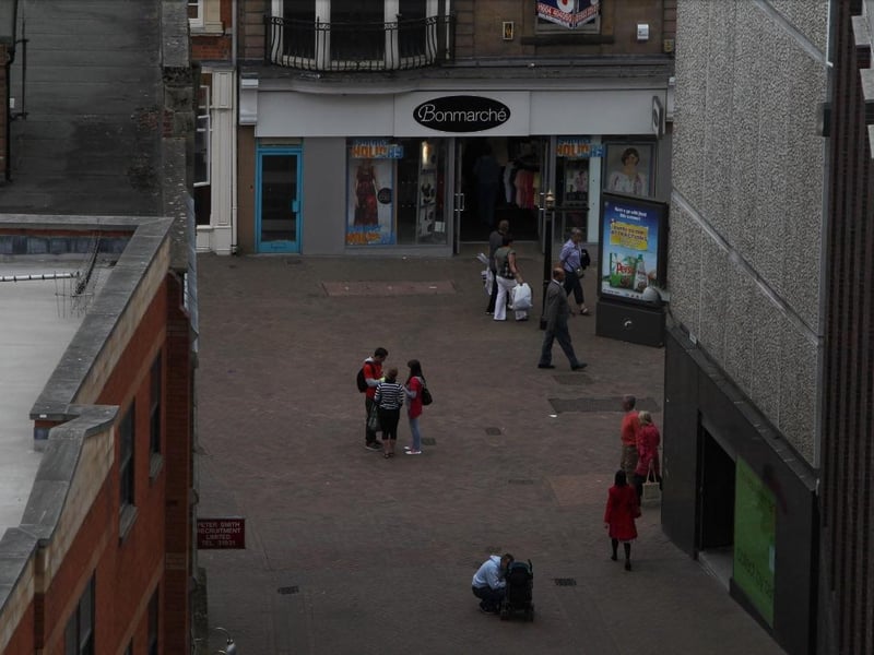 Looking down from Northampton House into the town centre, with the old M&S building on the right, again in 2010