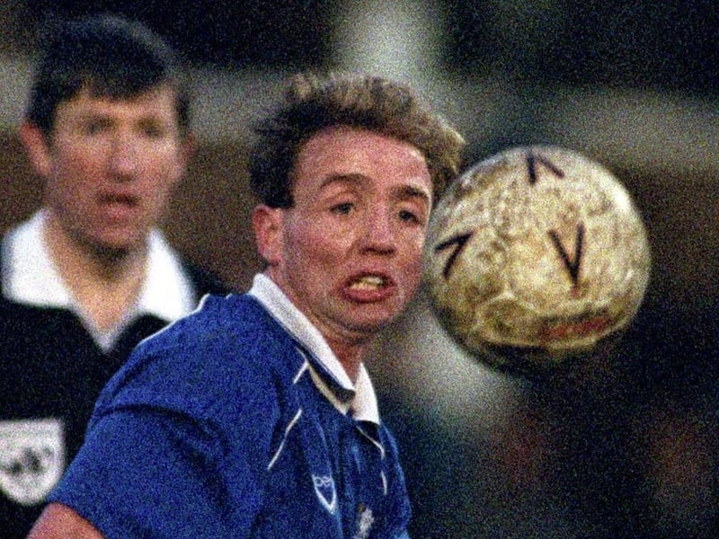 May, 1990, Division Four. Posh 1, Southend United 2. It was the final game of the season at London Road and Mark Lawrenson's Posh had to win to finish in the play-off places, while Southend had to win to clinch automatic promotion. Sadly the visitors eased into a 2-0 half-time lead and a Mick Halsall (pictured) goal early in the second-half wasn't enough. POsh finished 9th.
