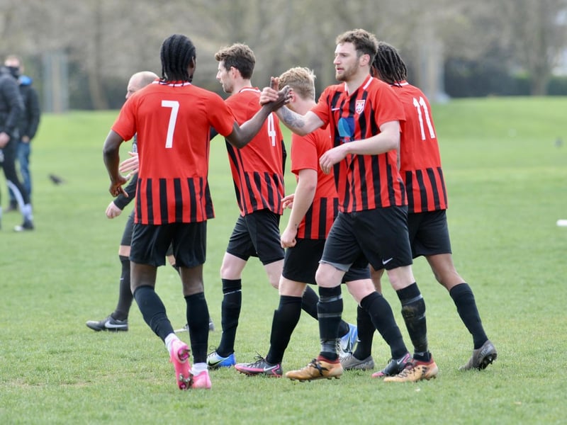 Action and goal celebrations from Southwick 1882's 5-0 win over Ridgewood / Pictures: Stephen Goodger