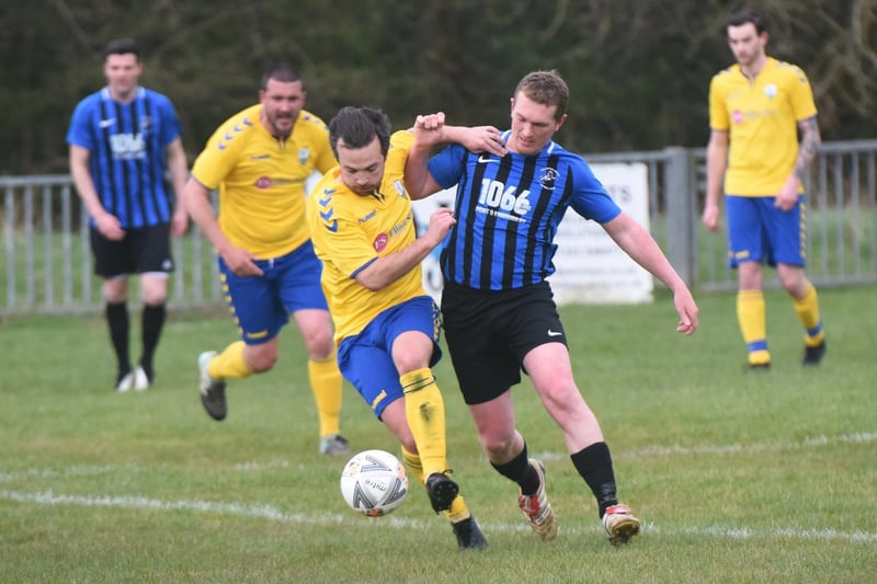 Action from Hollington's 1-0 win over Forest Row / Picture: Justin Lycett