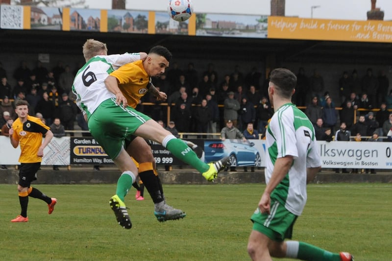 Challenging in the air against North Ferriby.