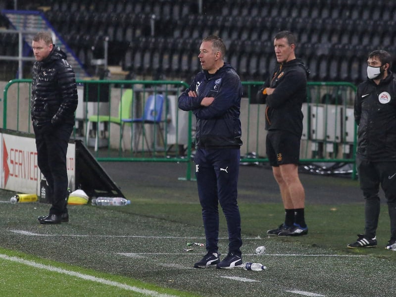 So who would you like to have managing your team during a pressure-packed promotion run-in? There’s Posh boss Darren Ferguson with four promotions on his managerial CV and three of them while serving at London Road. Or there are Sunderland manager Lee Johnson and Hull City boss Grant McCann who have yet to win a promotion between them. Advantage Posh one would think.  “I have to stay calm and use my experience in these situations,” Ferguson said. “Every season at Posh I’ve usually been fighting for promotion or battling against relegation from the Championship. It was similar when I was at Doncaster. The only time I was mid-table with Posh I got sacked!” McCann steered Doncaster into the League One play-offs before departing for Hull. Johnson made his name improving Oldham, Barnsley and Bristol City. Ferguson (centre) and McCann (left) are pictured at the KCOM Stadium earlier this season.