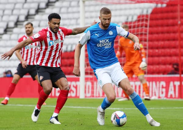 Mark Beevers of Peterborough United in action at Sunderland earlier this season.