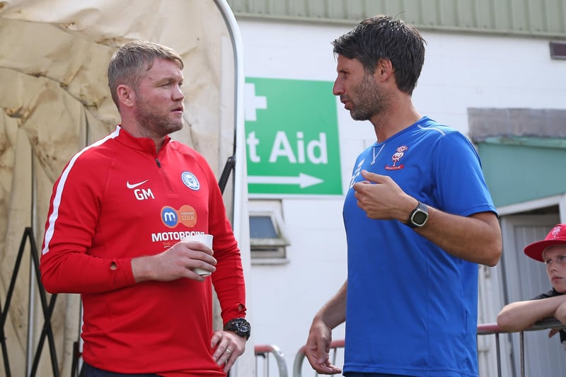 If there is to be late challenger to the current top three it’s likely to be Portsmouth rather than Blackpol. Pompey have won four games on the spin under new boss Danny Cowley (pictured with Grant McCann). They are still nine points behind Posh with a game in hand, but they have the friendliest run in v Burton (h), Crewe (a), MK Dons (a), Swindon (a), Bristol Rovers (h), Accrington (a), Wimbledon (a) and Accrington (h).