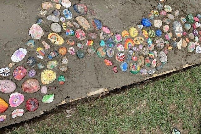 Over 1,000 stones were used to create 'Sid the Snake'