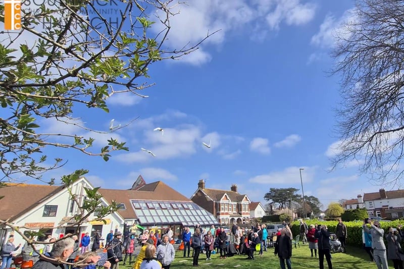 The doves release at Southwick Christian Community Church on Easter Sunday. Picture: Adam Hamilton