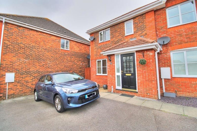Swale Close, Stone Cross, Pevensey. Three-bedroom, semi-detached, end-of-terrace house with conservatory on the Redrow Development. Guide price: £299,950. Photograph: Zoopla.