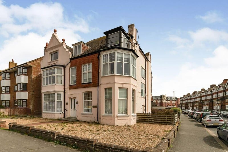 Brassey Road, Bexhill. Four-bedroom, top-floor flat with sea views boasting original features and balcony. Guide price: £300,000. Photograph: Zoopla.