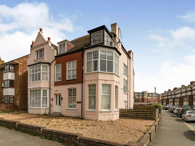 Brassey Road, Bexhill. Four-bedroom, top-floor flat with sea views boasting original features and balcony. Guide price: £300,000. Photograph: Zoopla.
