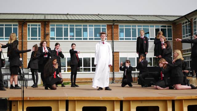 This year's outdoor Easter Liturgy at St Oscar Romero Catholic School in Worthing