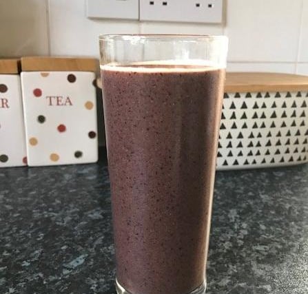 Emma Rogers from the council made a blueberry, spinach and avocado smoothie as she went vegan for the day