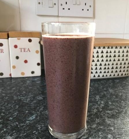Emma Rogers from the council made a blueberry, spinach and avocado smoothie as she went vegan for the day