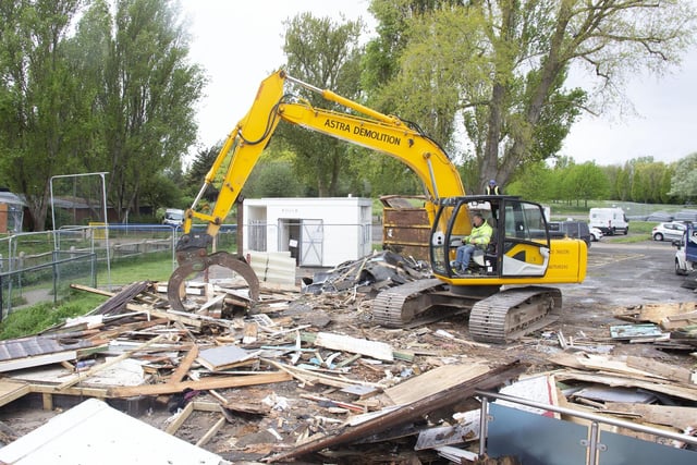 The former cafe at the north end of the park has been demolished