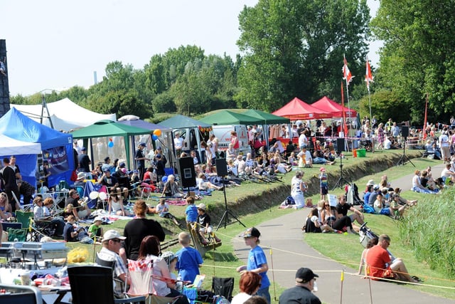 The lake at Brooklands hosted dragon boat race events in 2011 and 2012