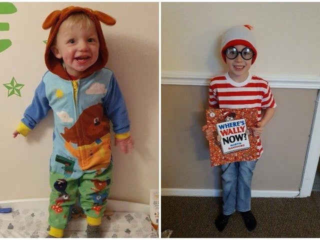 Charlie Harrold, Age 2, as Duggee and Jack Mustchin 6, from Riverbeach primary school as Wheres Wally