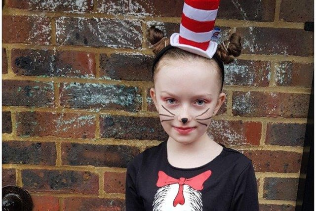 Ronnie, aged 9, from St Leonard's CofE Primary Academy, dressed as The Cat in the Hat