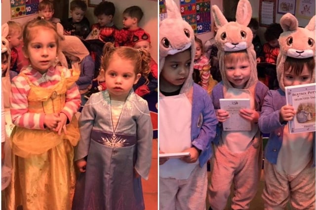 Pupils at the Barn Pre-School dressing up as their favourite characters