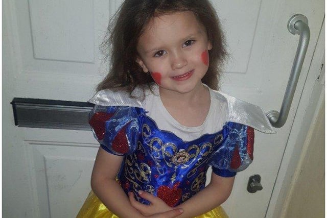 Esmae Pengilly, age 4, from The Baird Primary School, as Snow White