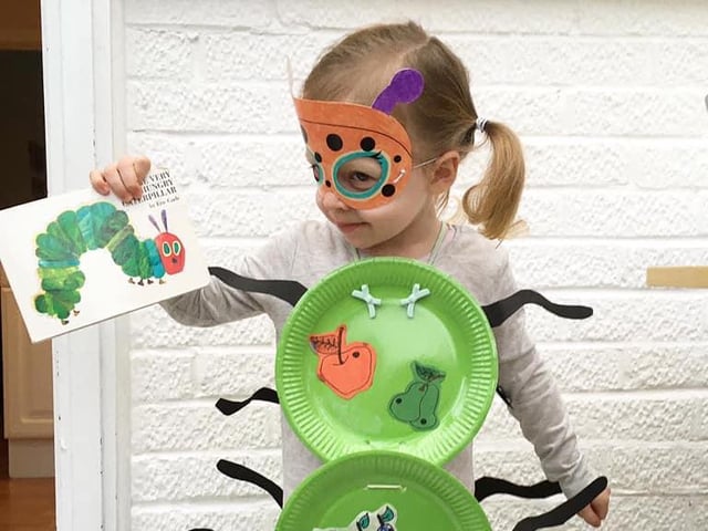 Here's Amelia, from Kettering, dressed as the hungry caterpillar.